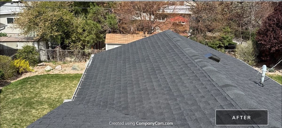 The same Utah roof after restoration, with deeper and more even shingle color
