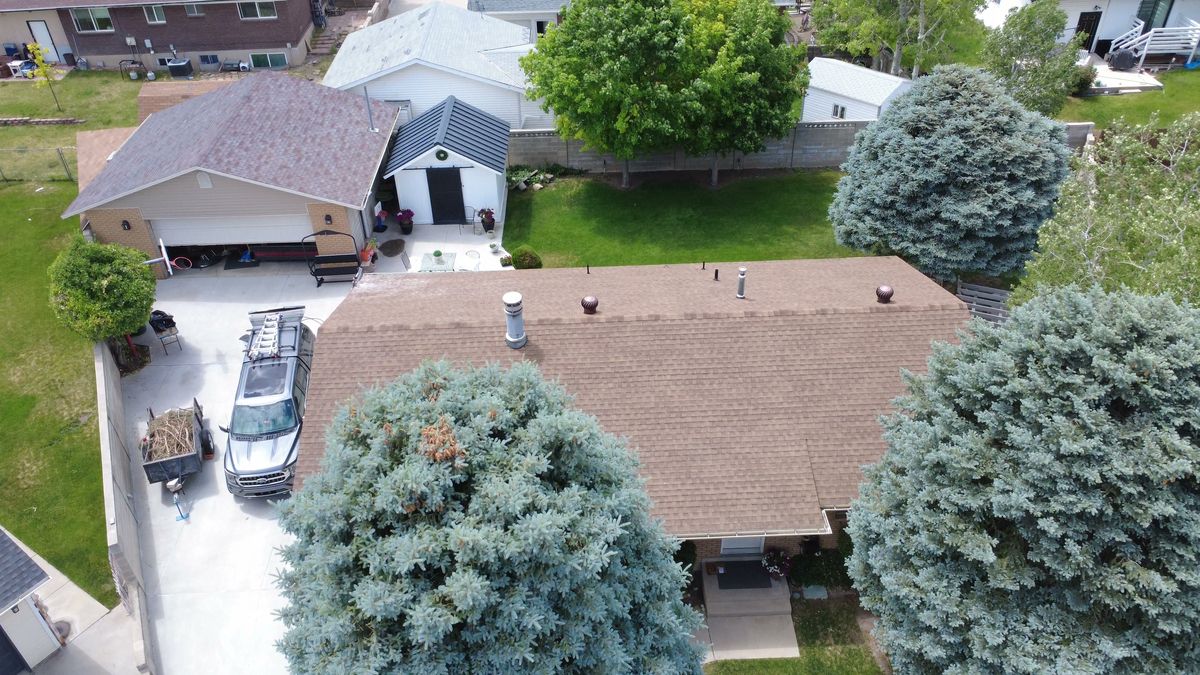 Aerial view of a Utah home during a Revive Your Roof visit